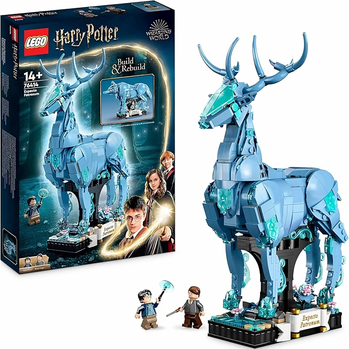 LEGO Harry Potter Expecto Patronum, Set 2-en-1 Figuras Animales de un Ciervo y un Lobo